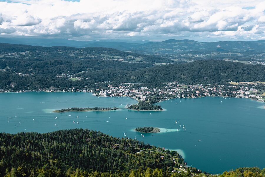 Der Wörthersee in Kärnten von oben